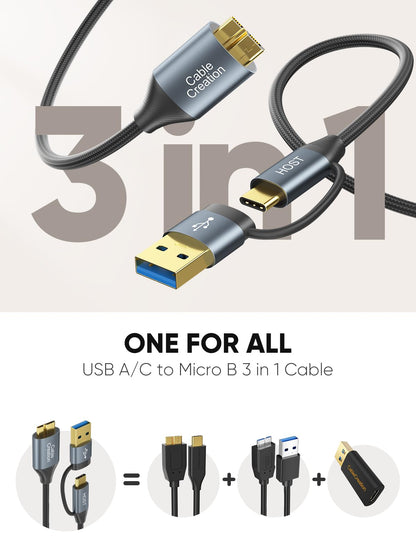 Vexora USB-C to Micro-B Drive Cable 5Gbps