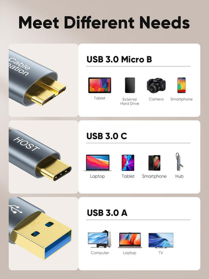 Vexora USB-C to Micro-B Drive Cable 5Gbps