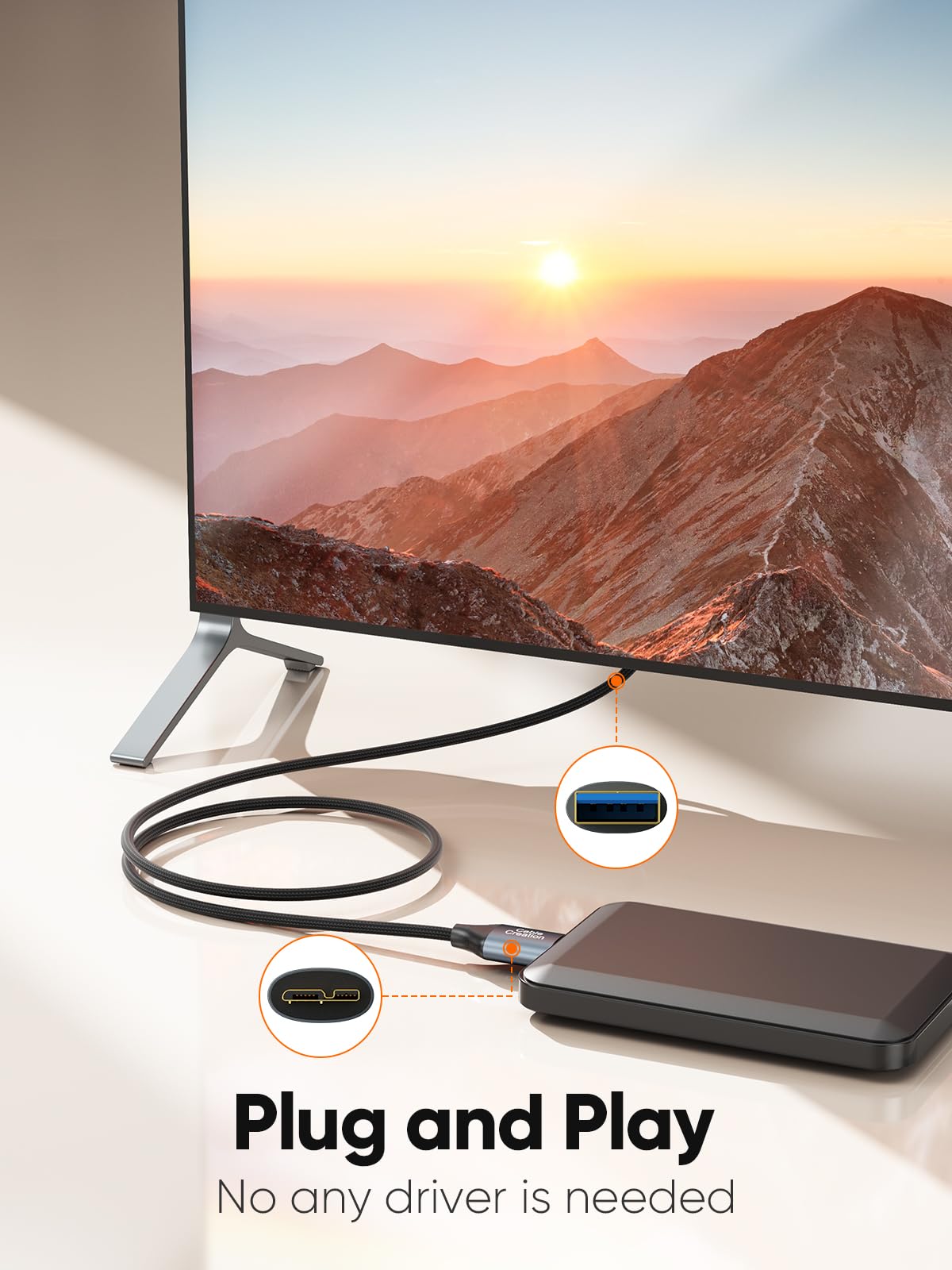 Vexora USB-C to Micro-B Drive Cable 5Gbps