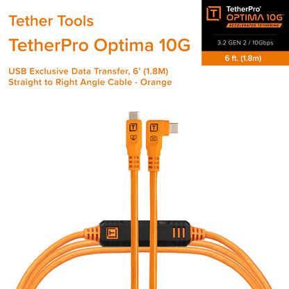 TetherPro Optima 10Gbps Gen 2 USB-C, Straight to Right