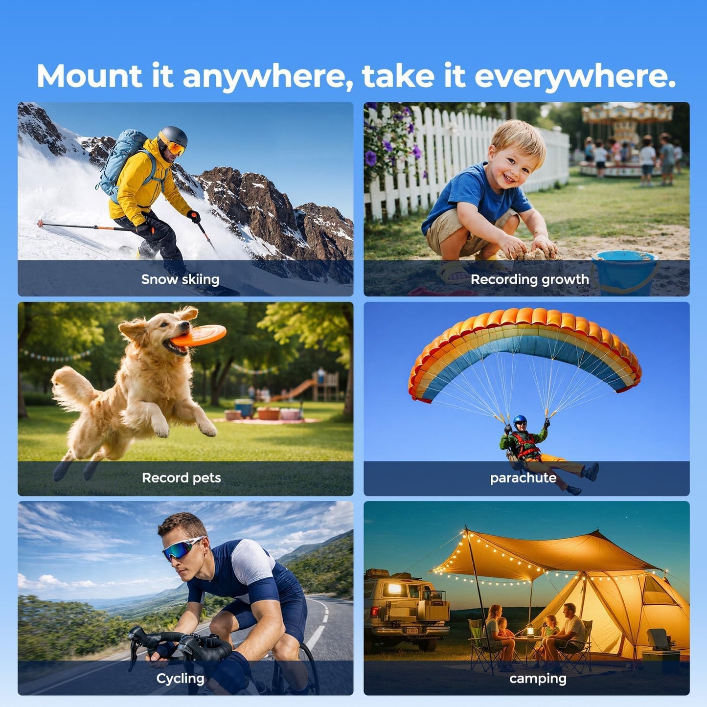 Portable POV Action Camera for Cycling and Outdoor Use